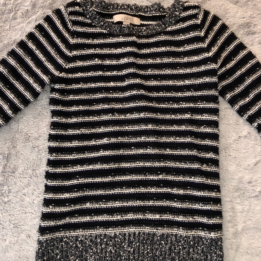 Black & White Knit Sweater From The Loft